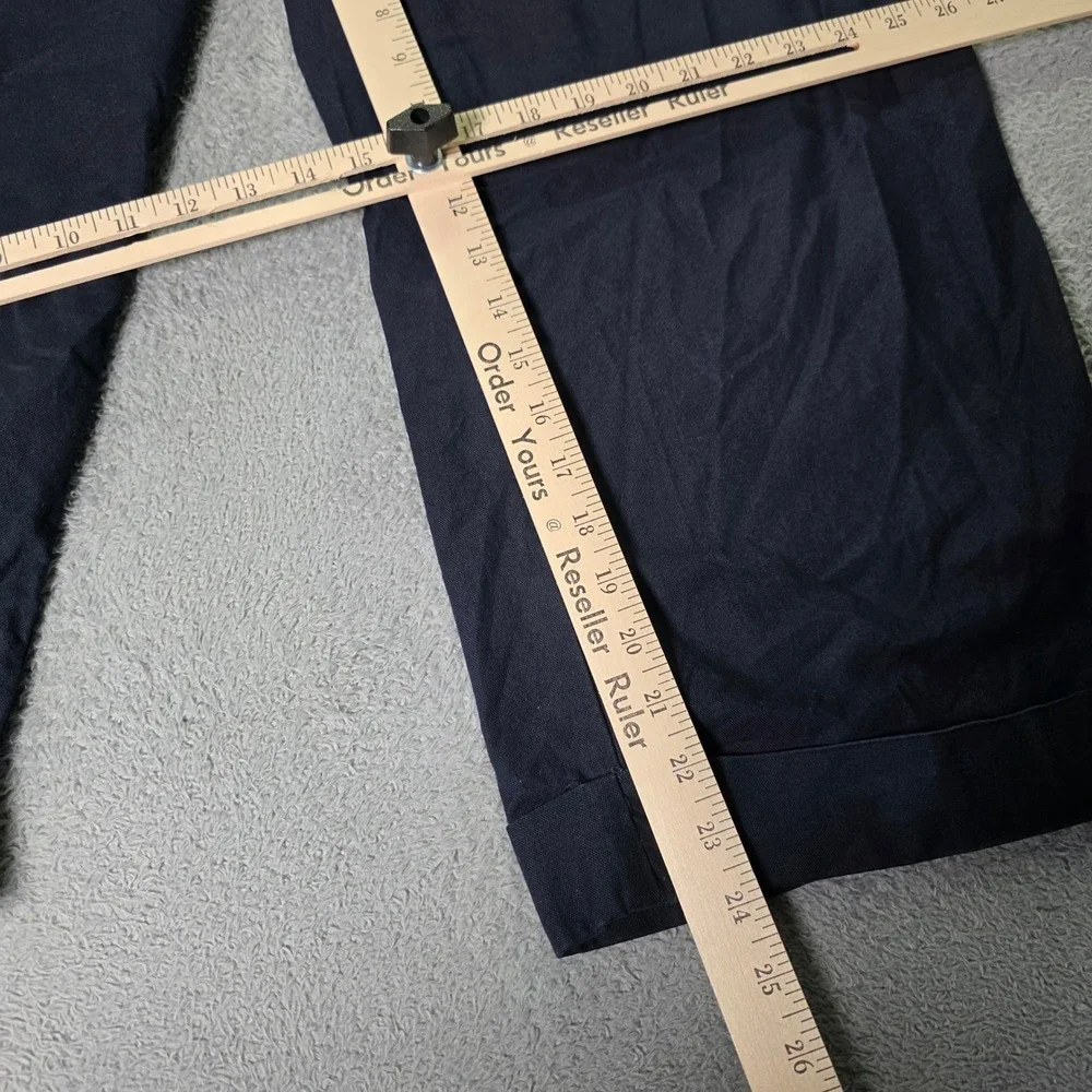 Tommy Hilfiger Womens 18 Chino Pants Navy Blue Stretch Cuffed Cropped Trousers